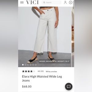 White wide leg jeans